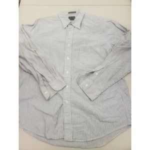 Saddles Mens Blue Striped Long Sleeve Button Up Shirt Size 16.5-35